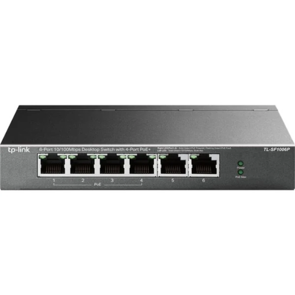 dliaShp 4-Port PoE+ Switch with 10/100Mbps Desktop TL-SF1006P, 6-Port Yeni veydhop 542167