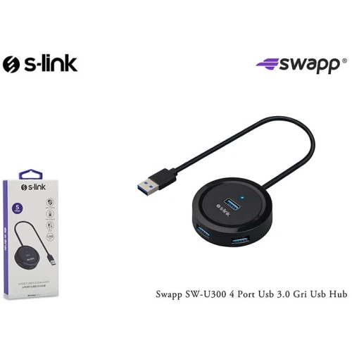 S-LINK SW-U300 4 PORT USB 3.0 GRİ USB HUB ÇOKLAYICI