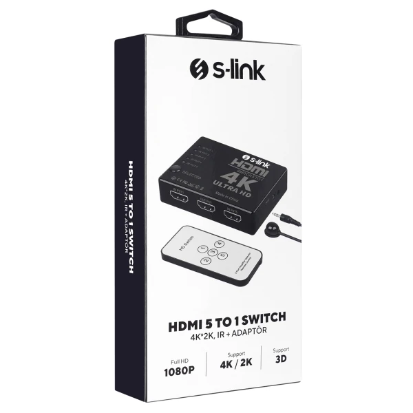 S-LINK SL-HSW75 HDMI 5IN1 OTOMATIK 5LI METAL SWITCH