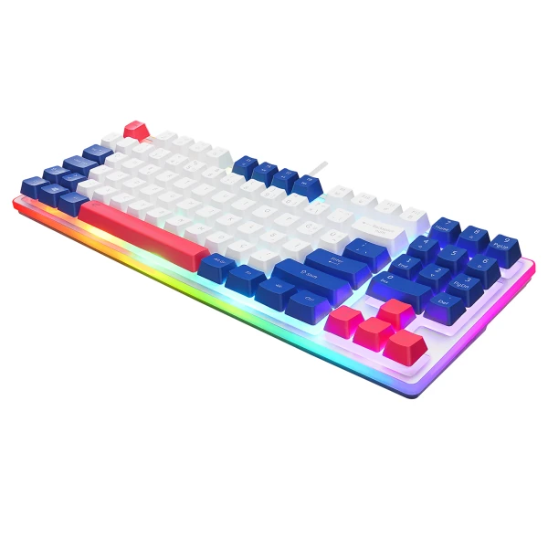 ACER EMACHINES EAK216 BEYAZ/MAVİ/KIRMIZI USB RAINBOW AYDINLATMALI Q STANDART TKL KLAVYE