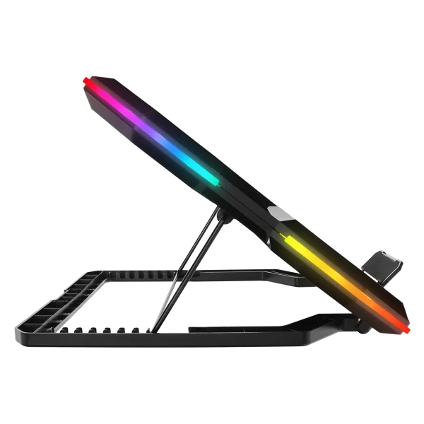 ADDISON RAMPAGE AD-RC13 BELLATRIX SIYAH 5 FAN 2 USB RGB IŞIKLI 15-17 NOTEBOOK SOĞUTUCU STAND