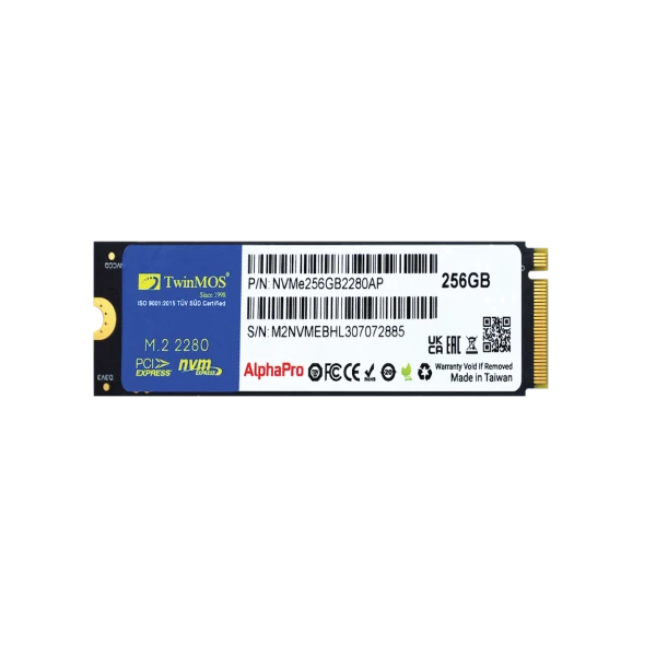 TWINMOS NVME256GB2280AP 256GB M.2 PCIE GEN3 NVME SSD (3600-3250MB/S) TLC 3DNAND