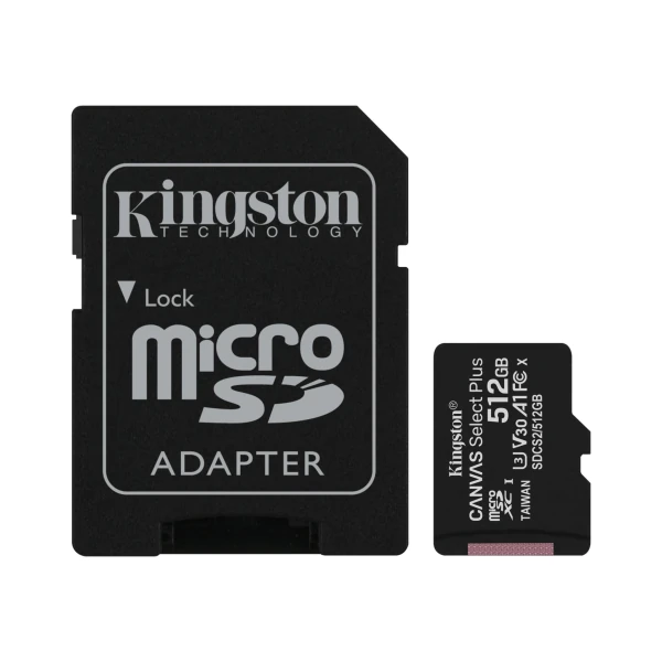 KINGSTON SDCS2/512GB 512GB MICSDXC CANVAS SELECT PLUS 100R A1 C10 CARD