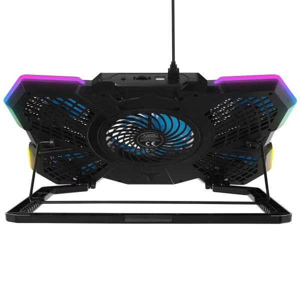 ADDISON RAMPAGE AD-RC13 BELLATRIX SIYAH 5 FAN 2 USB RGB IŞIKLI 15-17 NOTEBOOK SOĞUTUCU STAND