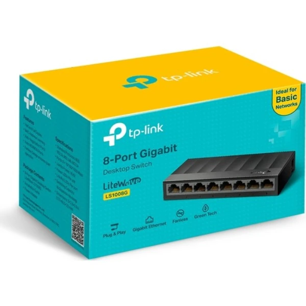 TP-LINK LS1008G 8 PORT GIGABIT LITEWAVE MASAÜSTÜ SWITCH (PLASTİK KASA)