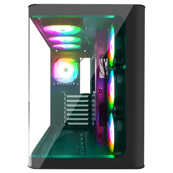 RAMPAGE LOOPY PLUS SİYAH 7*12CM ARGB FAN 950W 80 PLUS STANDART TEMPERLI CAM ATX MID-T GAMING OYUNCU KASASI