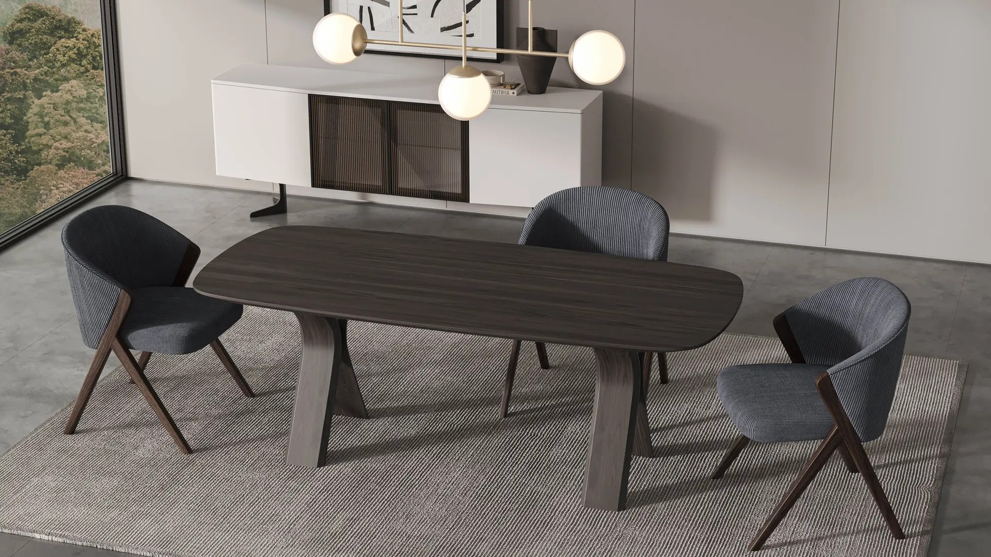 Monza Grey Ahşap Masa - 208 cm