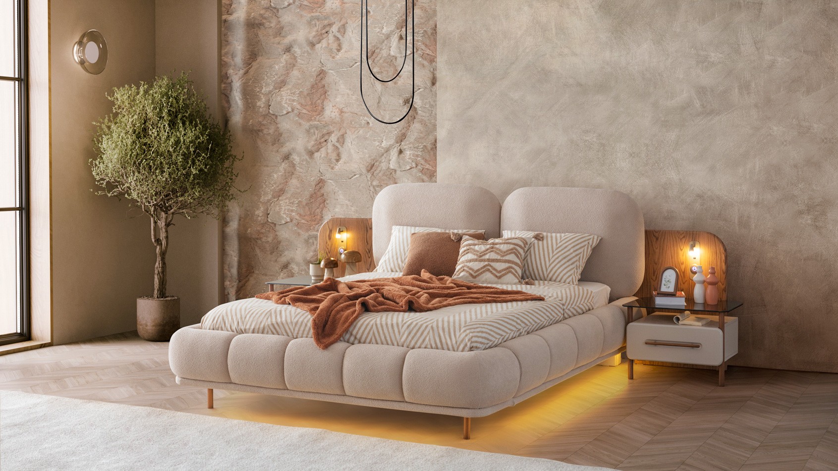 Lotus Bazalı Karyola