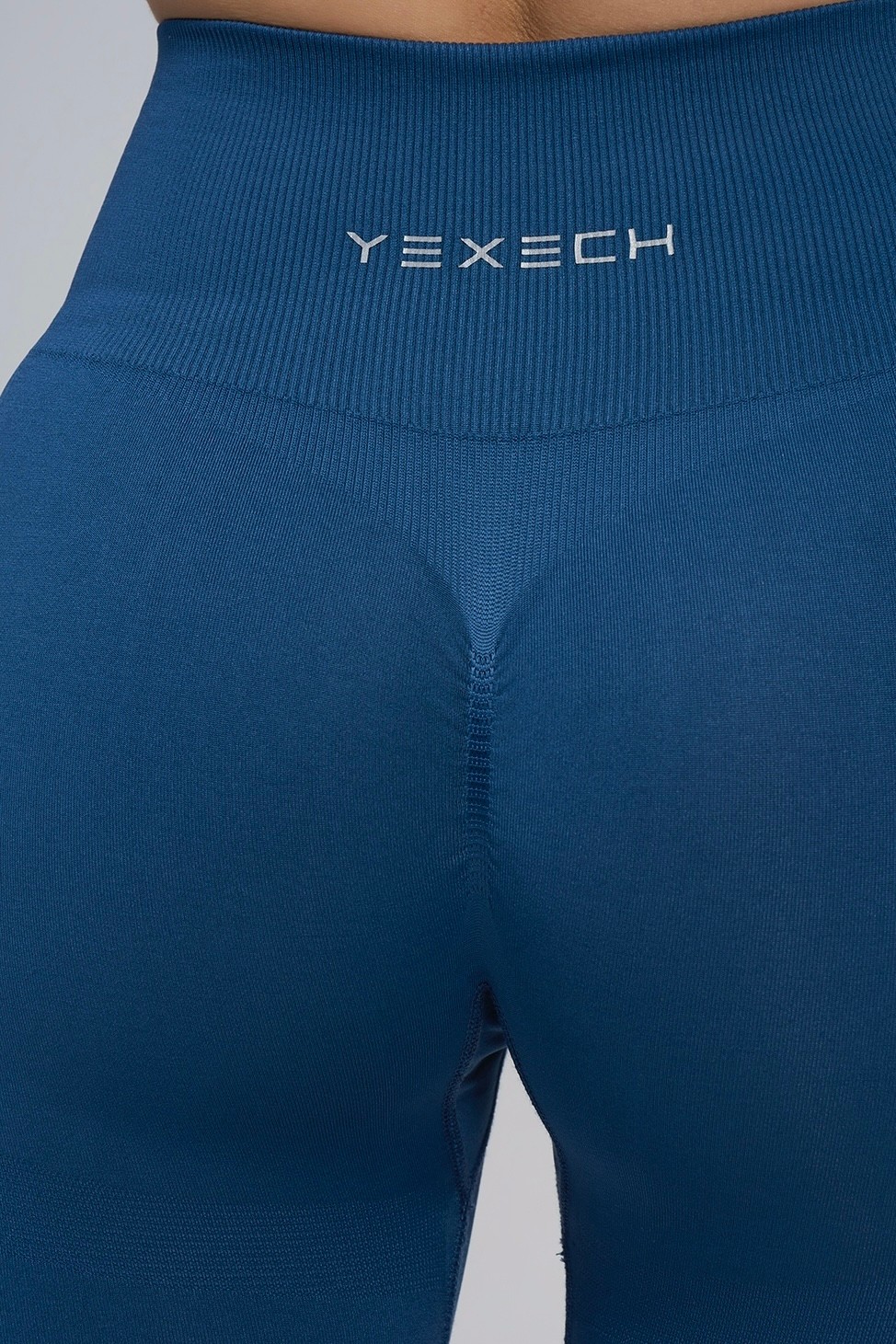 Büzgülü Seamless Ekstra Kalça Destekli Push-Up Spor Tayt - Ocean Blue