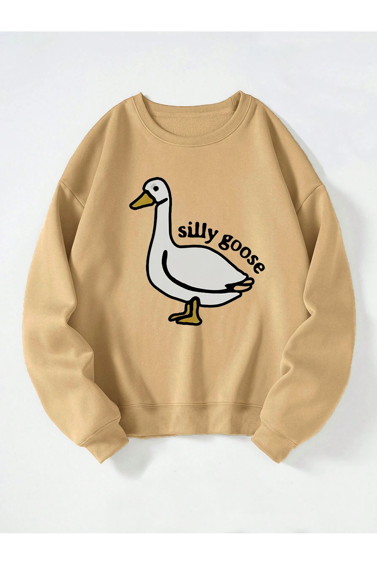 Kadın Silly Goose Baskılı Oversize Sweatshirt