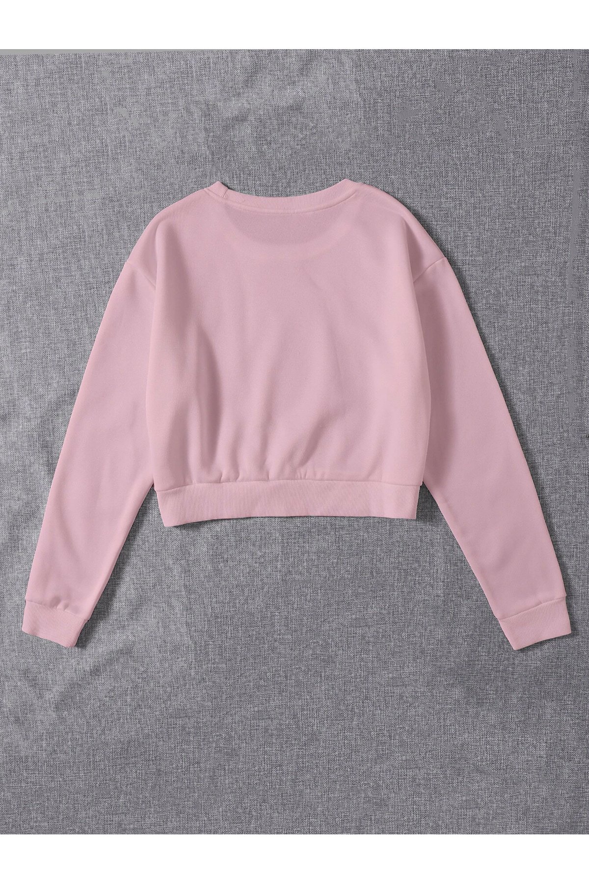 Kadın Basic Crop İçi Polarlı Oversize Sweatshirt