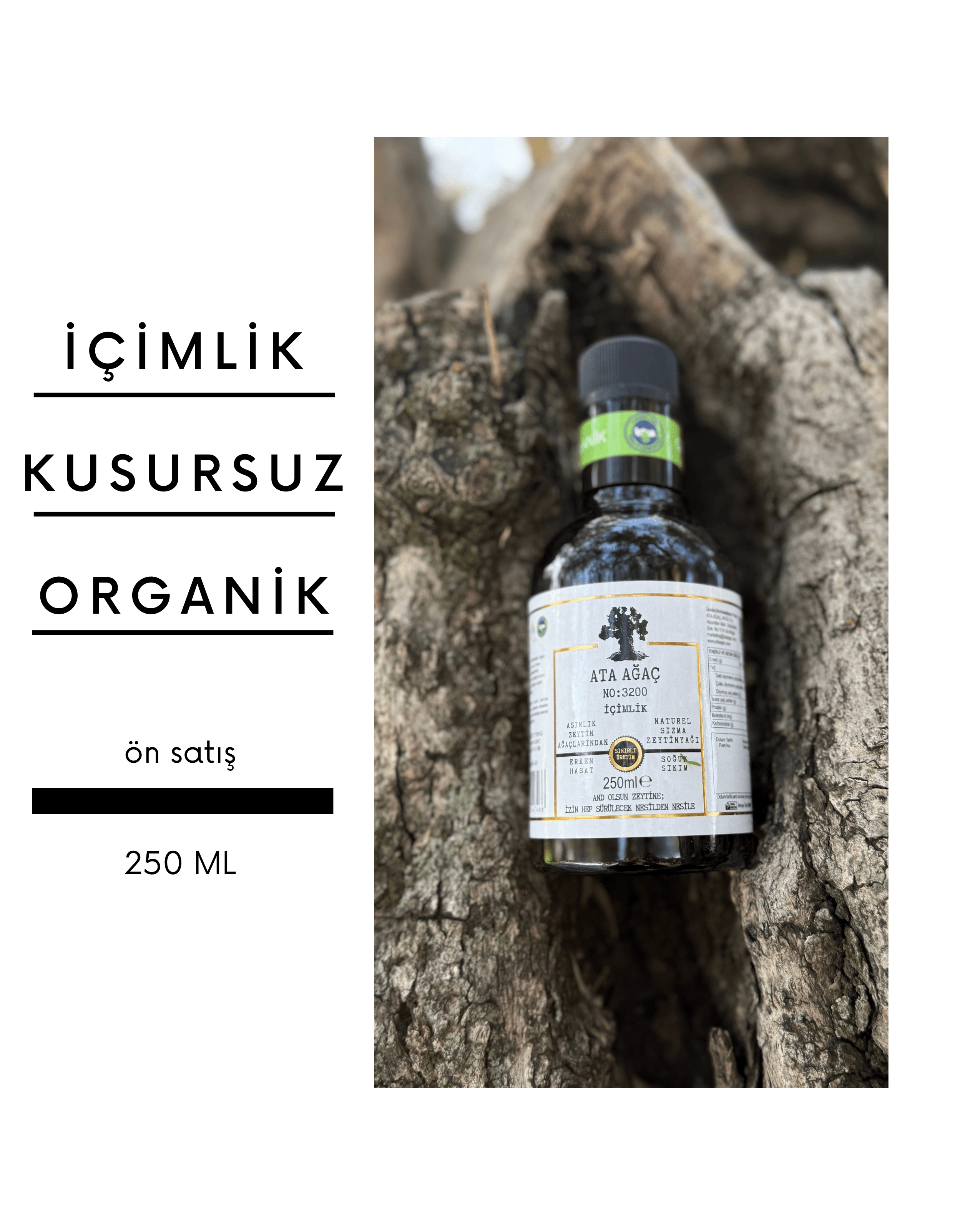 Yeni Sezon İçimlik Organik Zeytinyağı 250 Ml