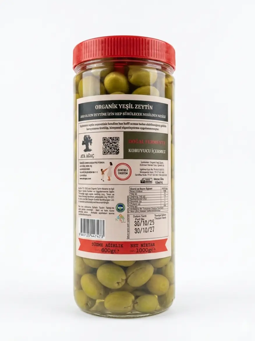 Ata Ağaç Kirma Yeşil Zeytin 600 Gr - Ata Ağaç
