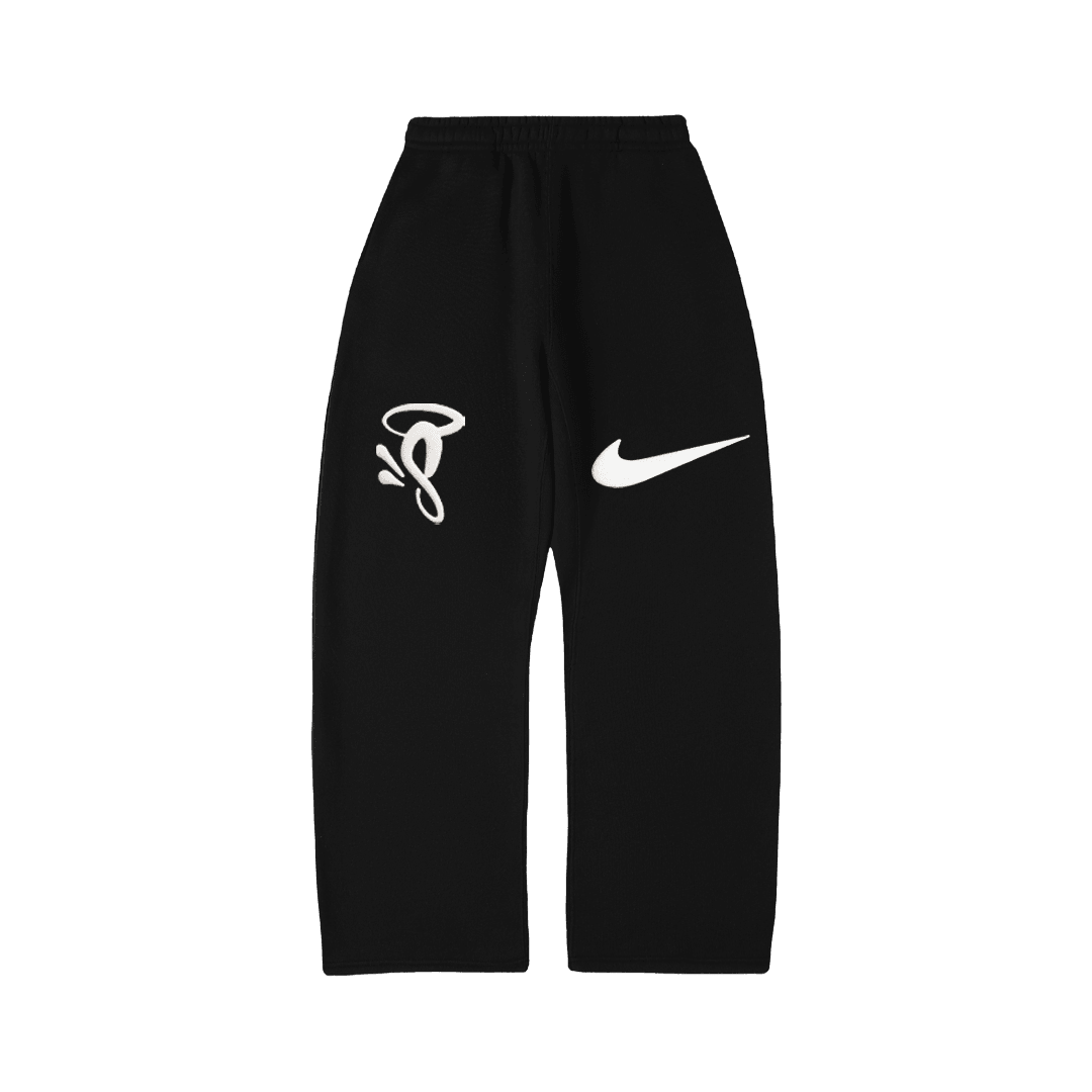 Open Leg Sweatpant Black