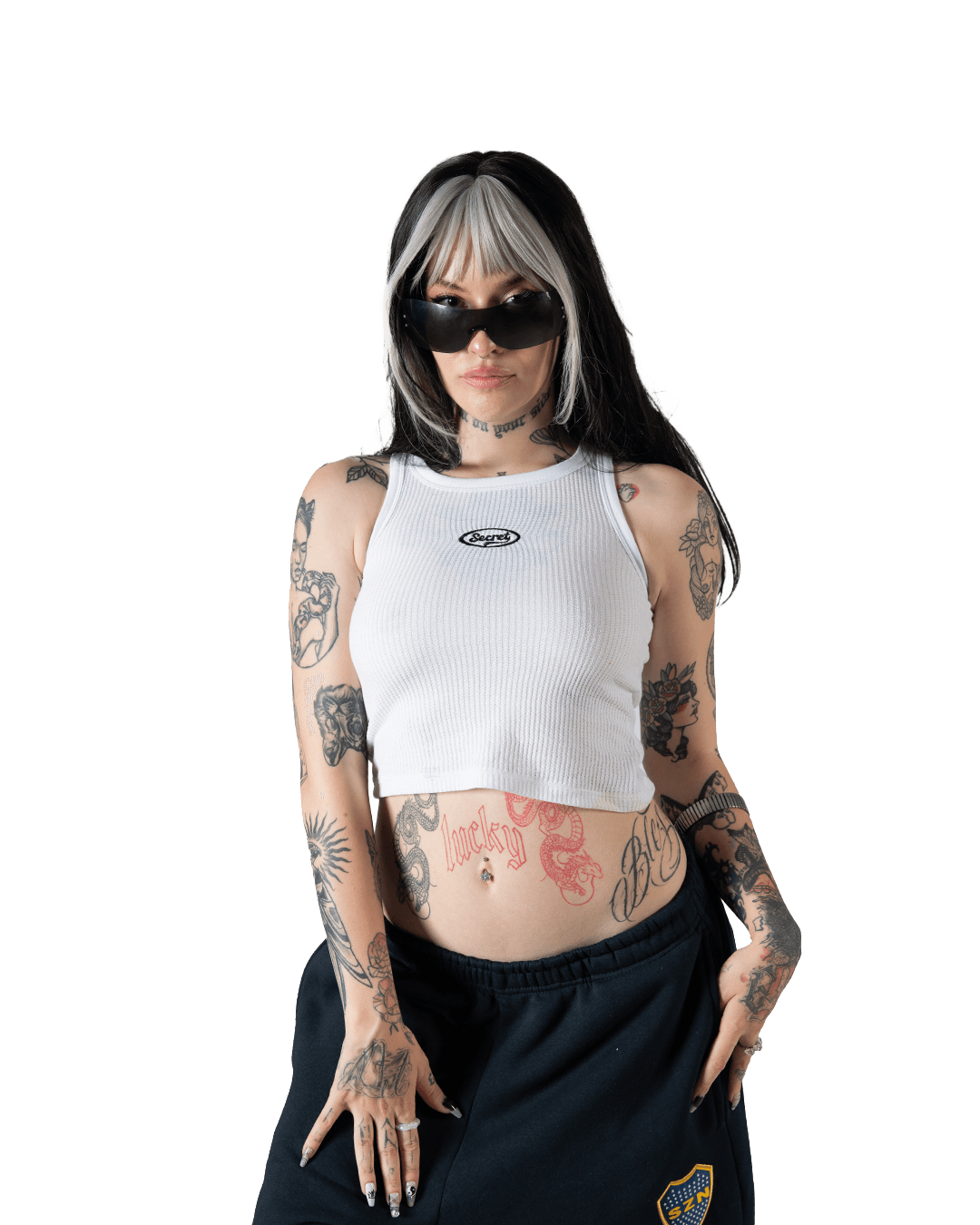 SZN Women Crop Tank White