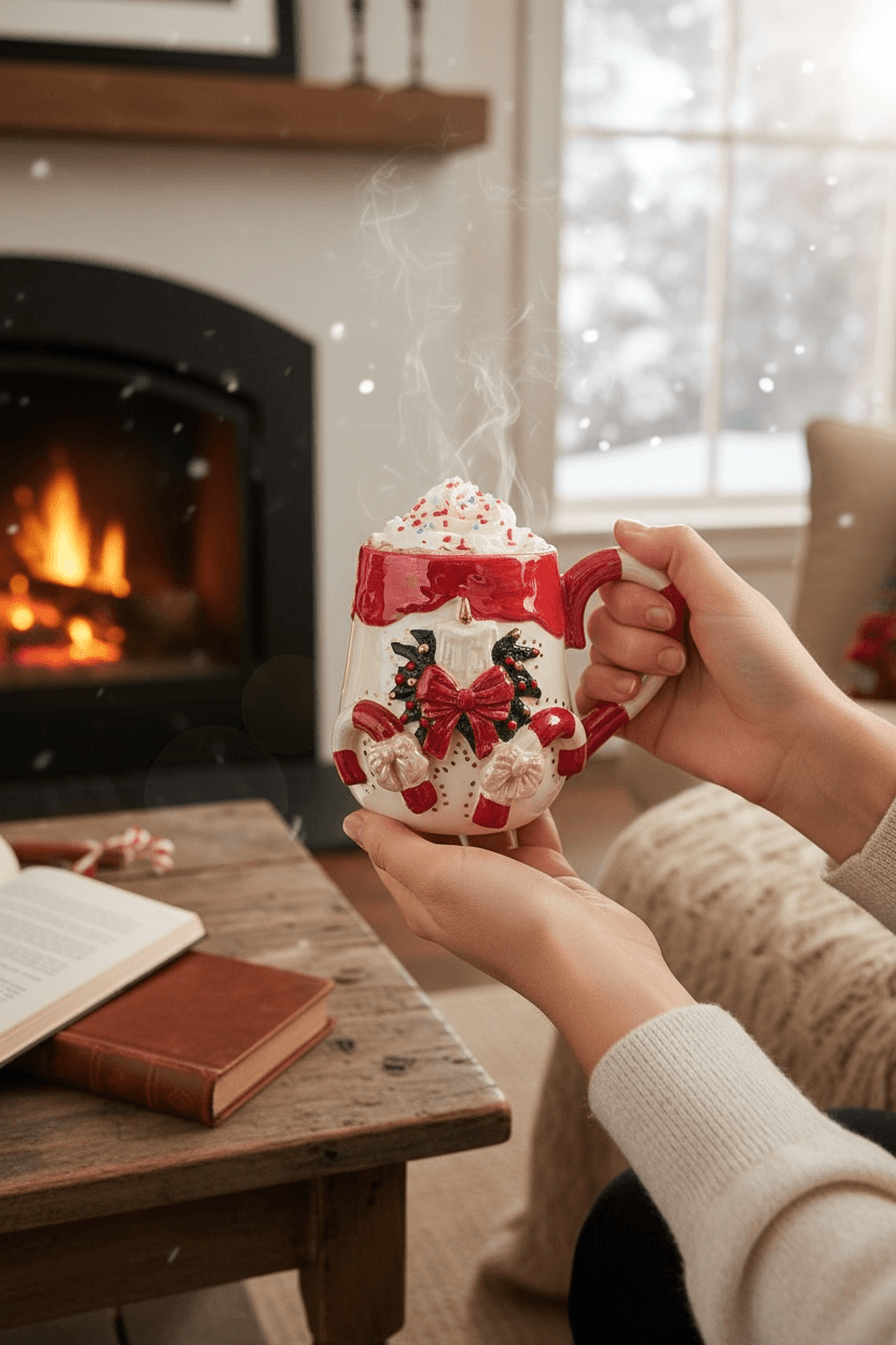 Candy Cane Christmas Seramik Kupa