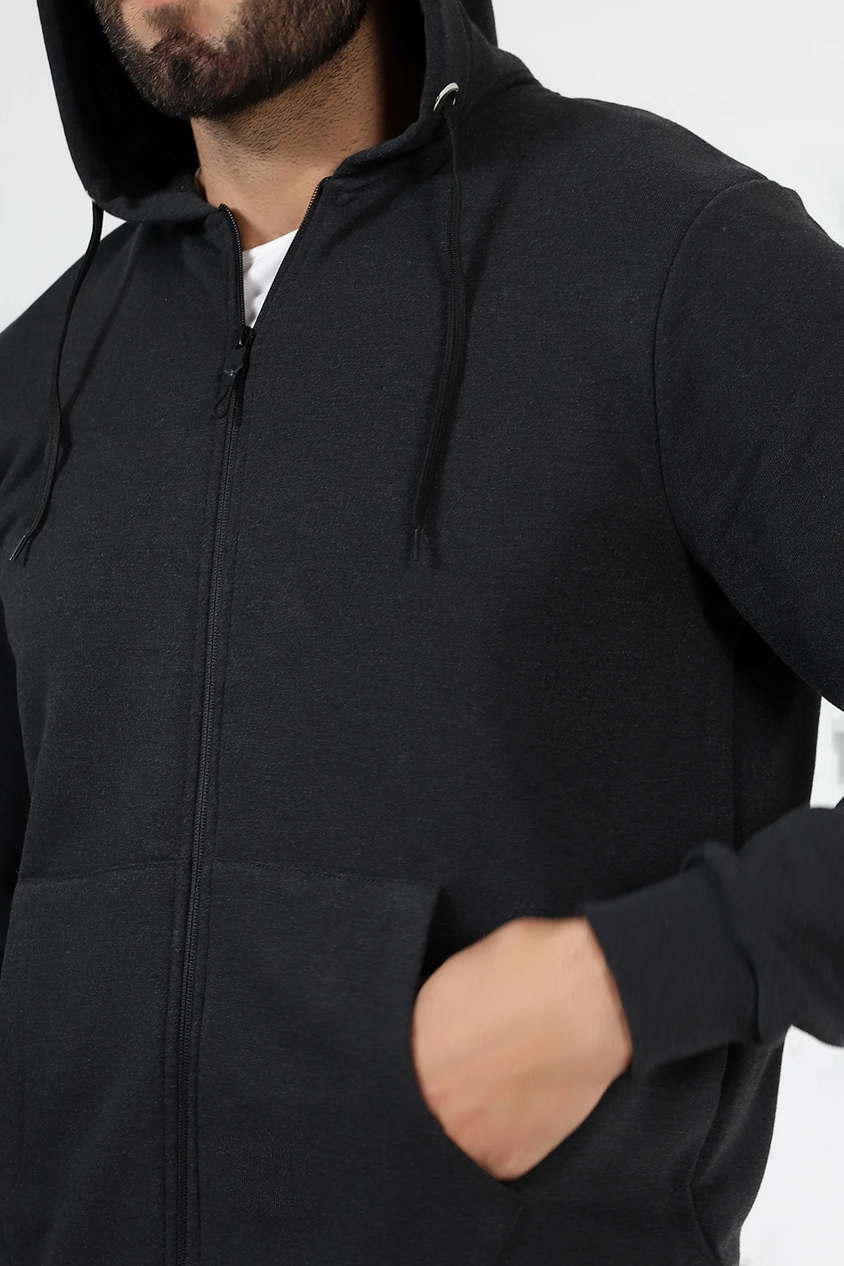 Antrasit Fermuarlı Erkek Hırka Katlanınca Çantaya Dönüşen Beduca Hırka