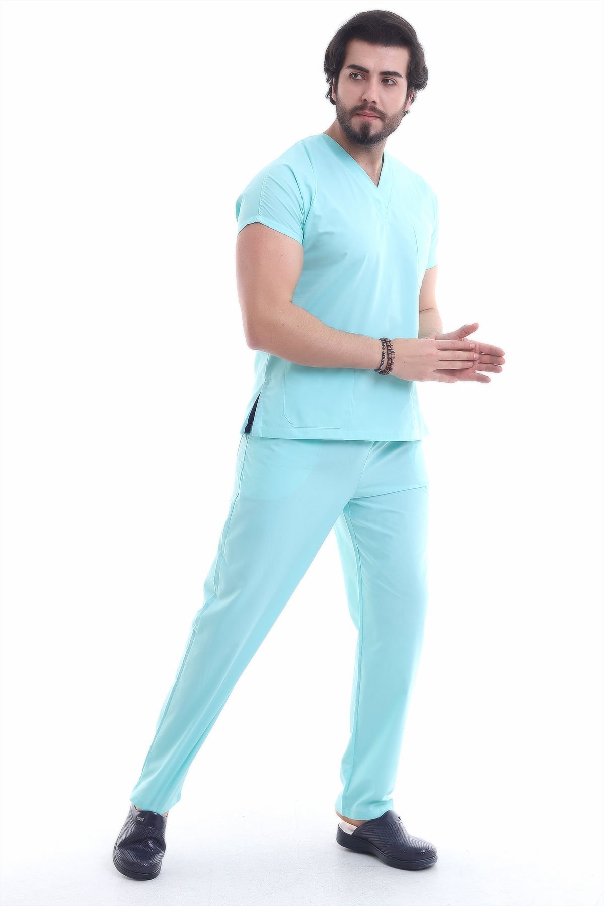 MAVİ DR GREYS LİKRALI ERKEK SCRUBS