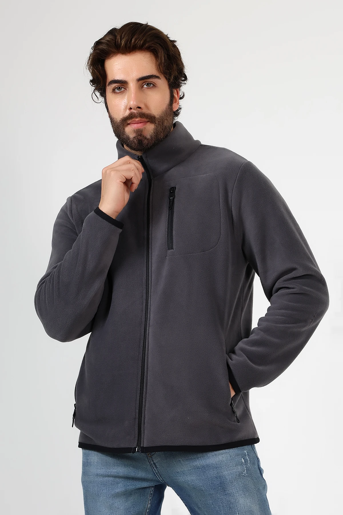 Antrasit Erkek Polar Hırka