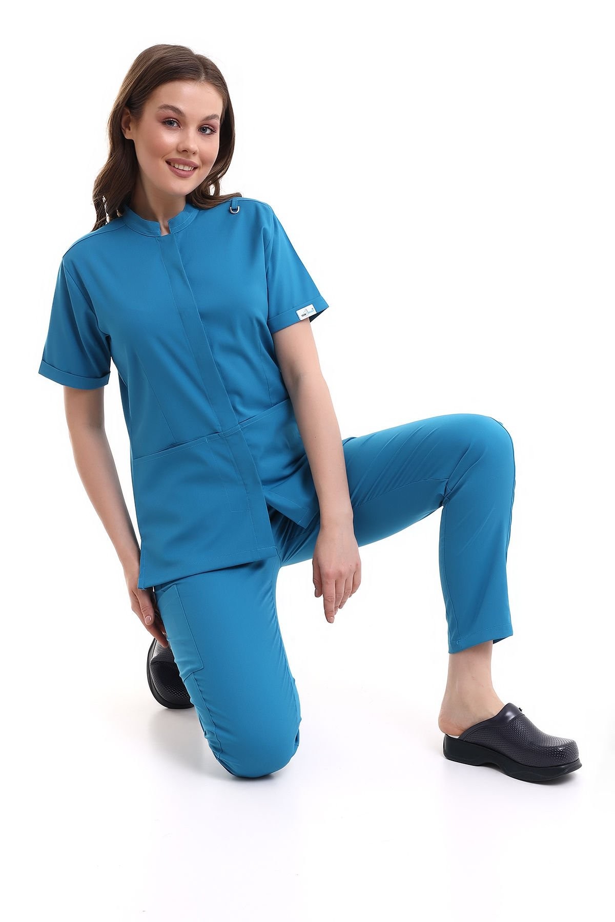 ÇITÇITLI KADIN SCRUBS TAKIMI JOGGER PANTOLONLU