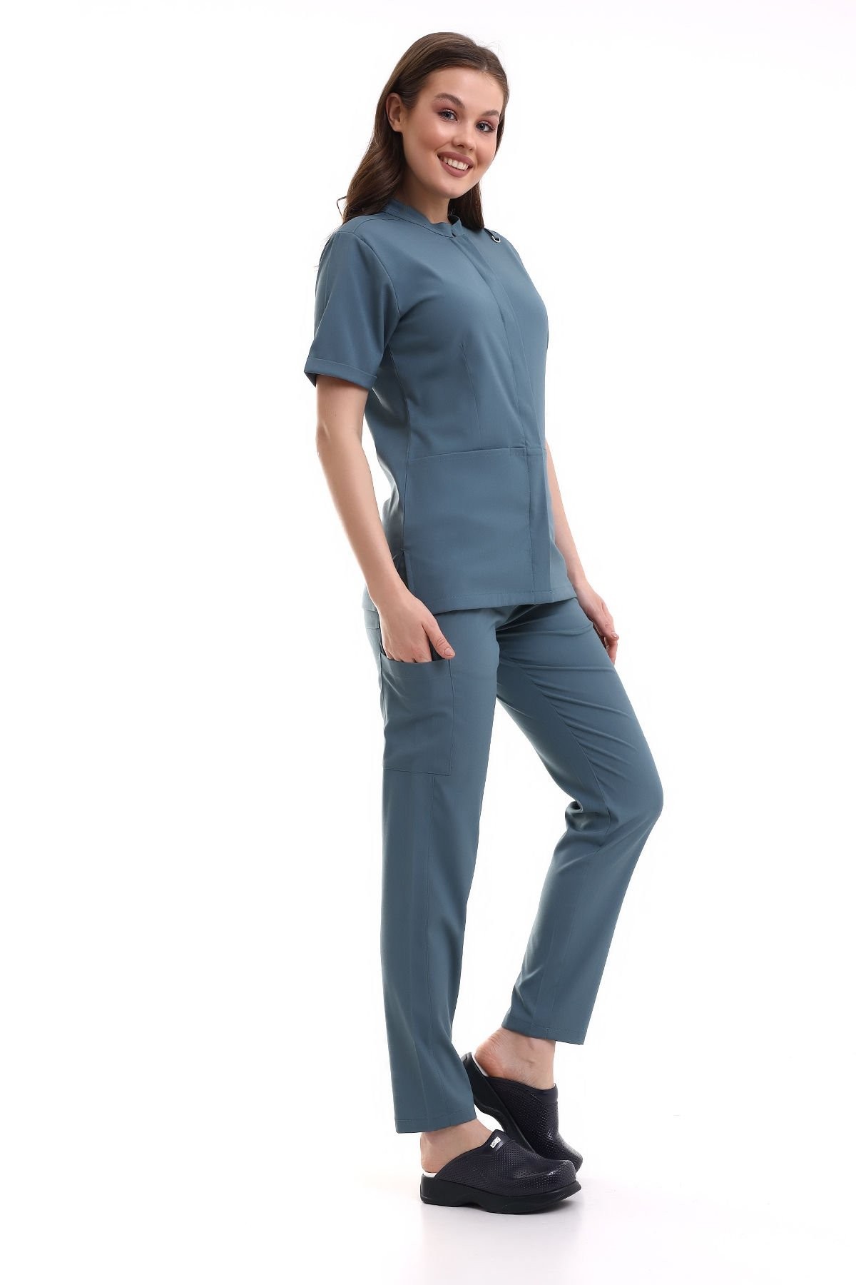 ÇIÇITLI KADIN LİKRALI SCRUBS FORMA