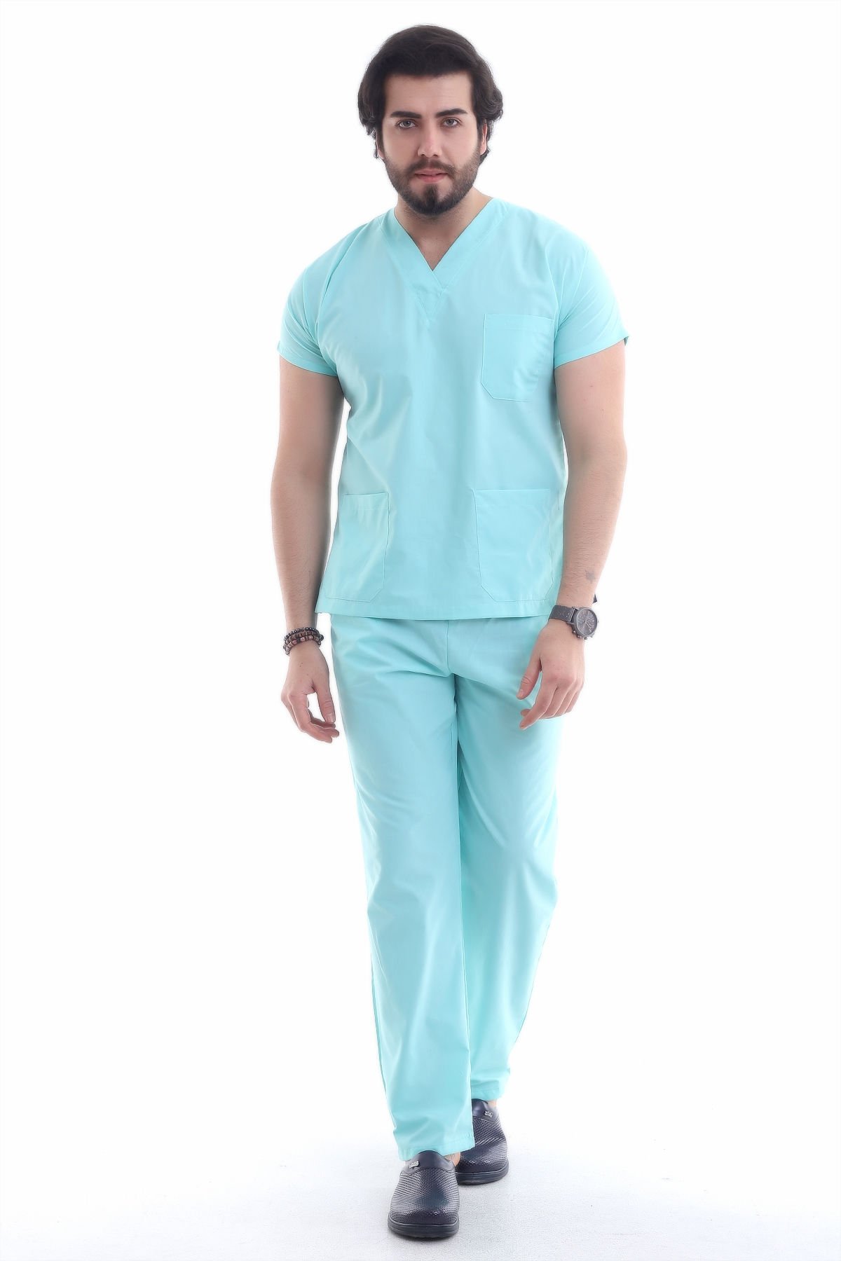 MAVİ DR GREYS LİKRALI ERKEK SCRUBS
