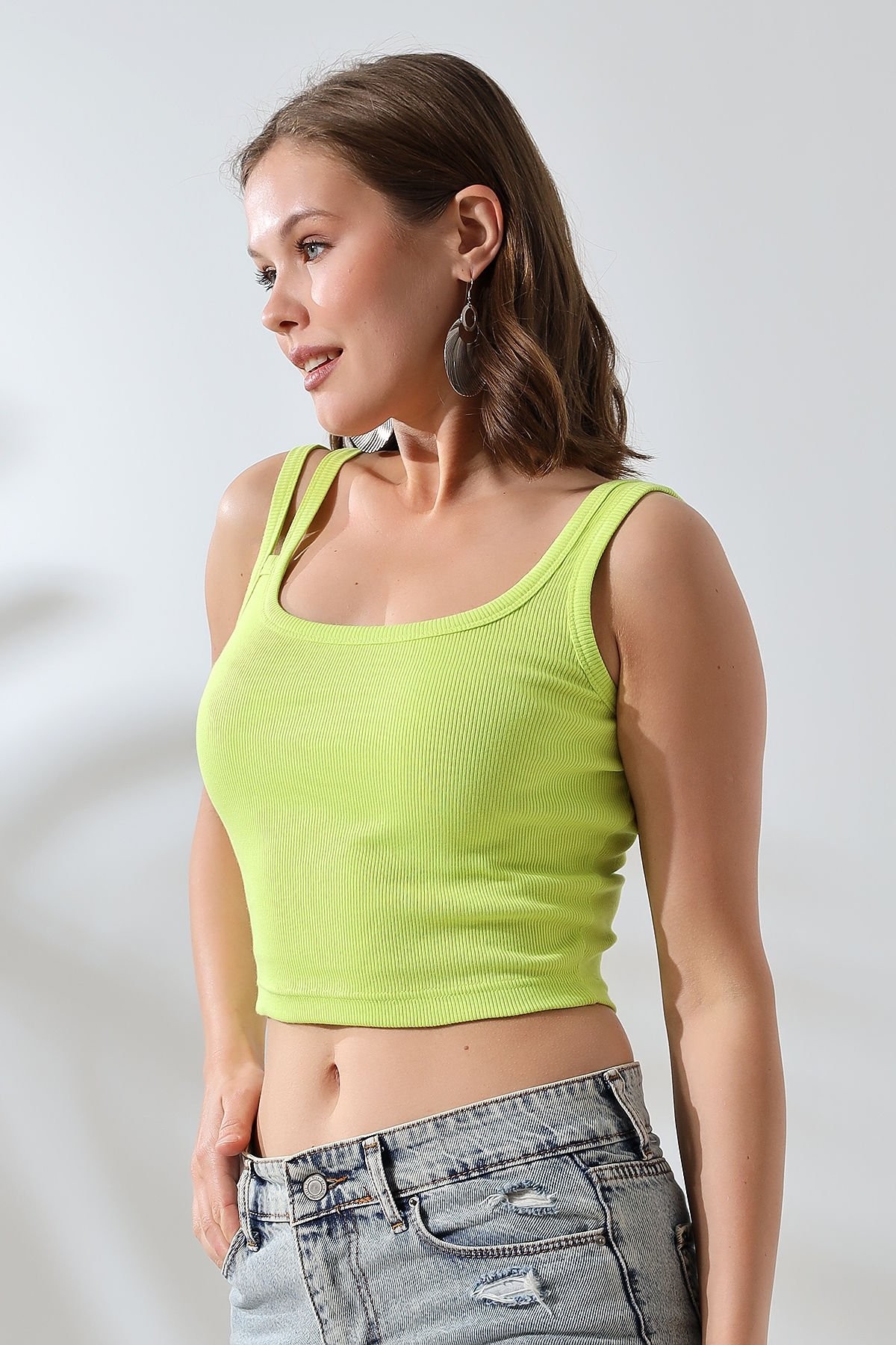 FISTIK YEŞİLİ CROP RiBANA ATLET