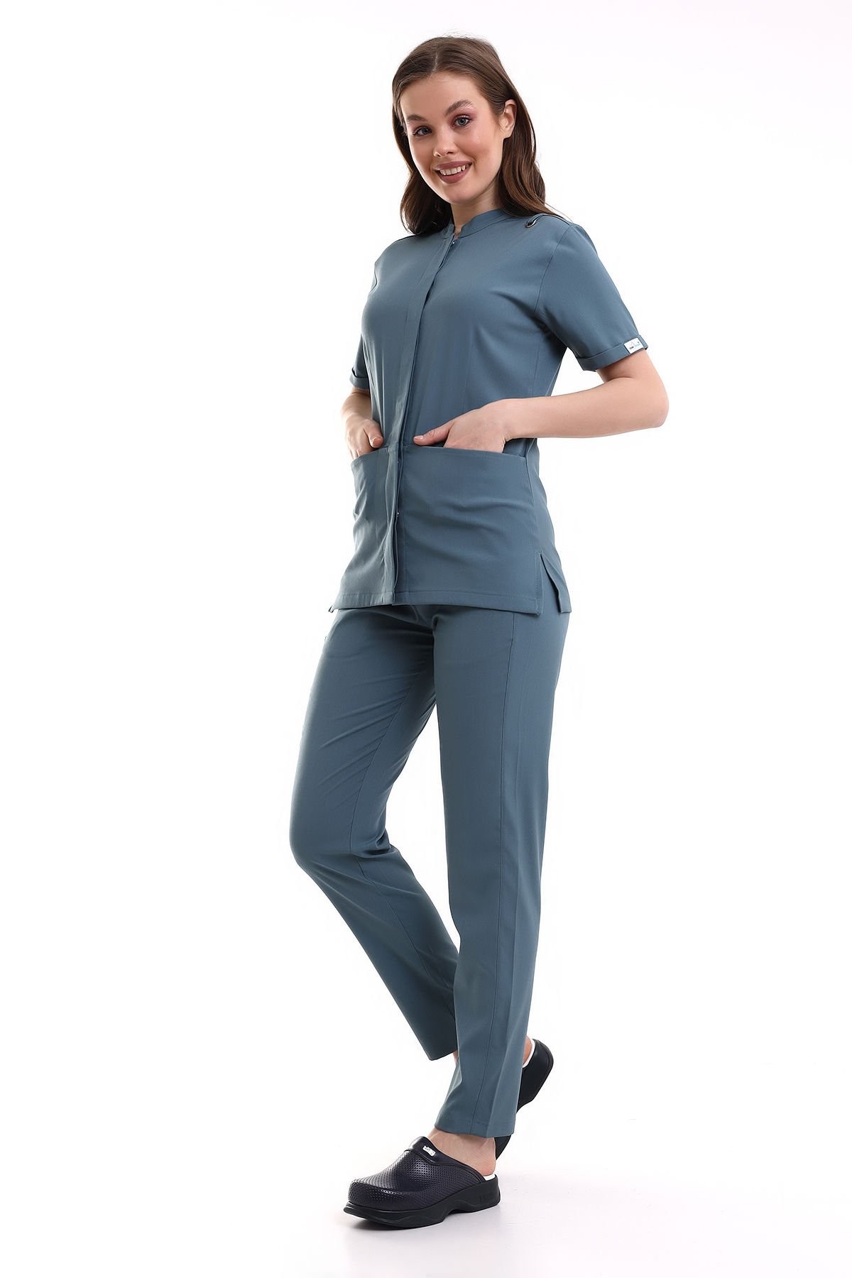 ÇIÇITLI KADIN LİKRALI SCRUBS FORMA