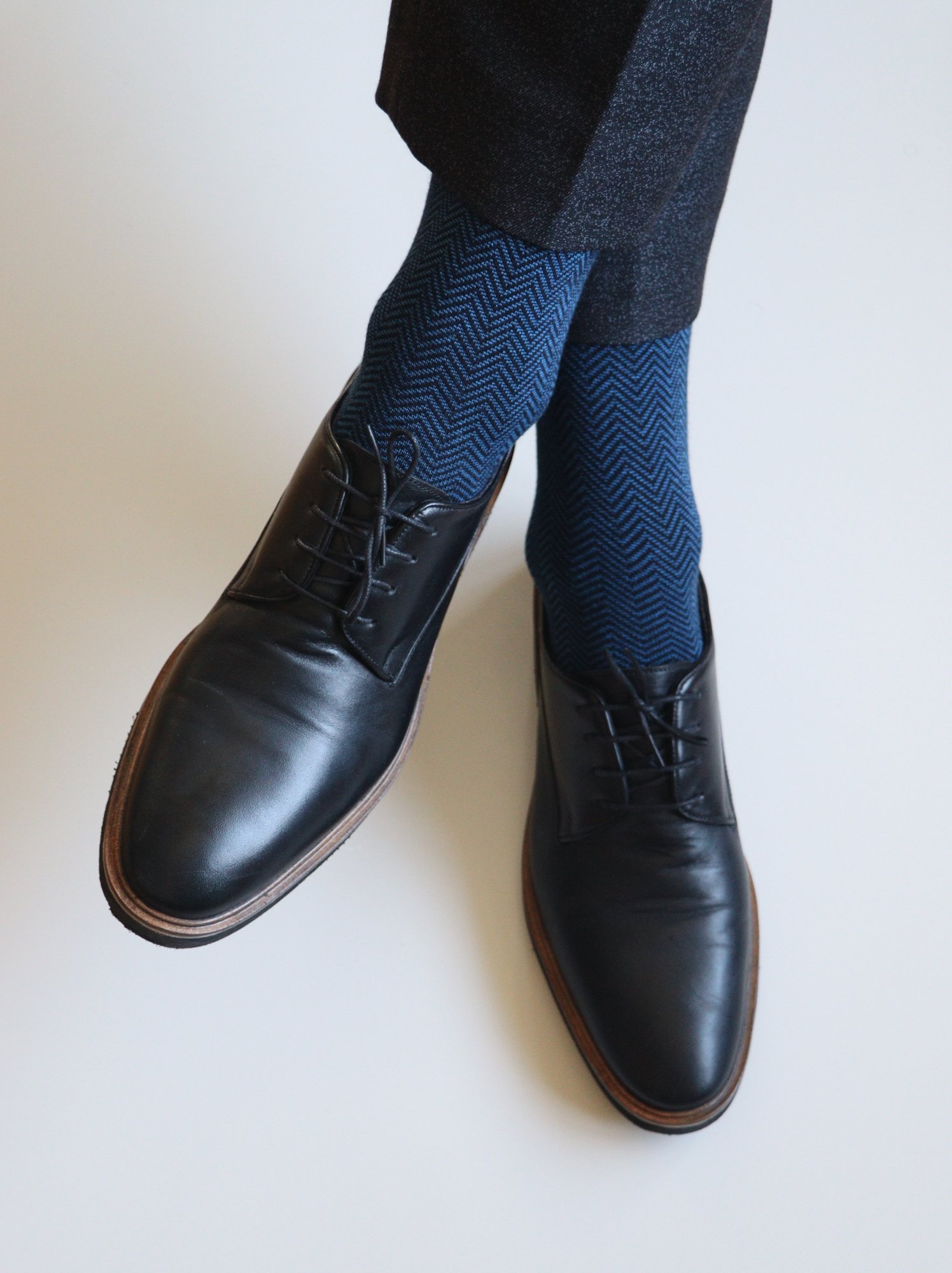 Herringbone Bamboo Socks  - Navy