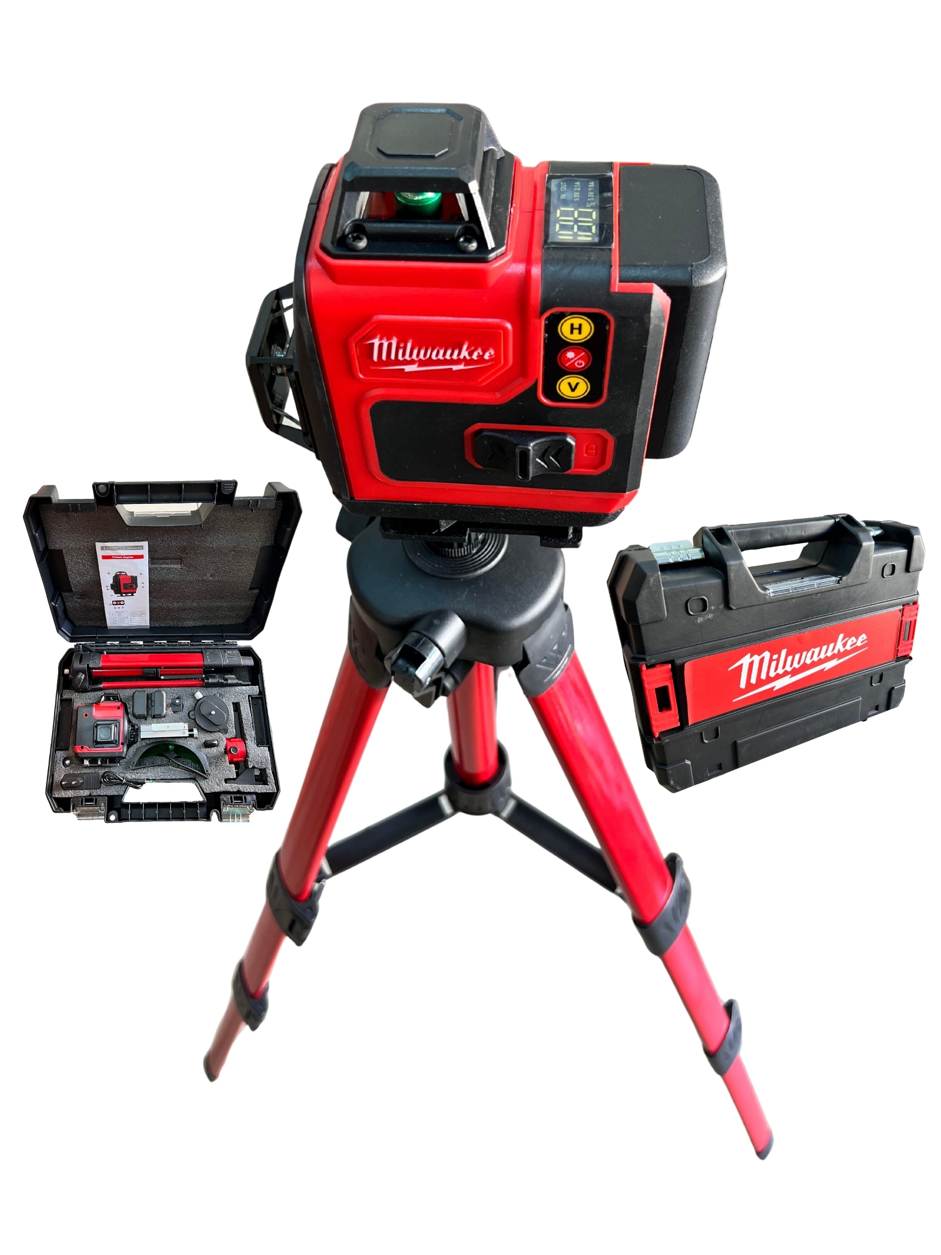  milwaukee 16 Çizgili 360° Yeşil Lazer Nivelatör Seti (Kumandalı)