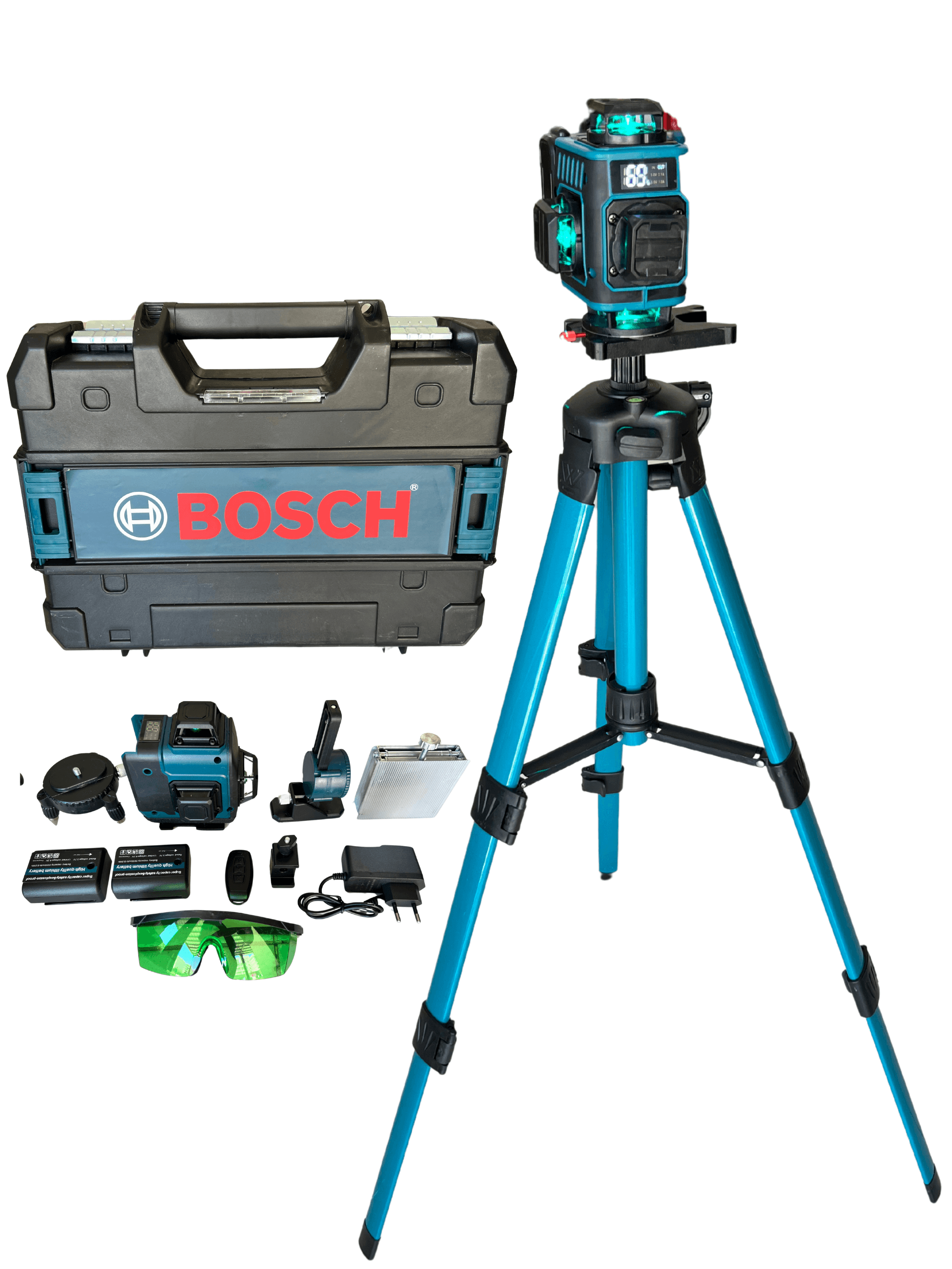 BOSCH Otomatik Lazer Nivelatör - 16 Yeşil Çizgili, 360 Derece Dönüşlü
