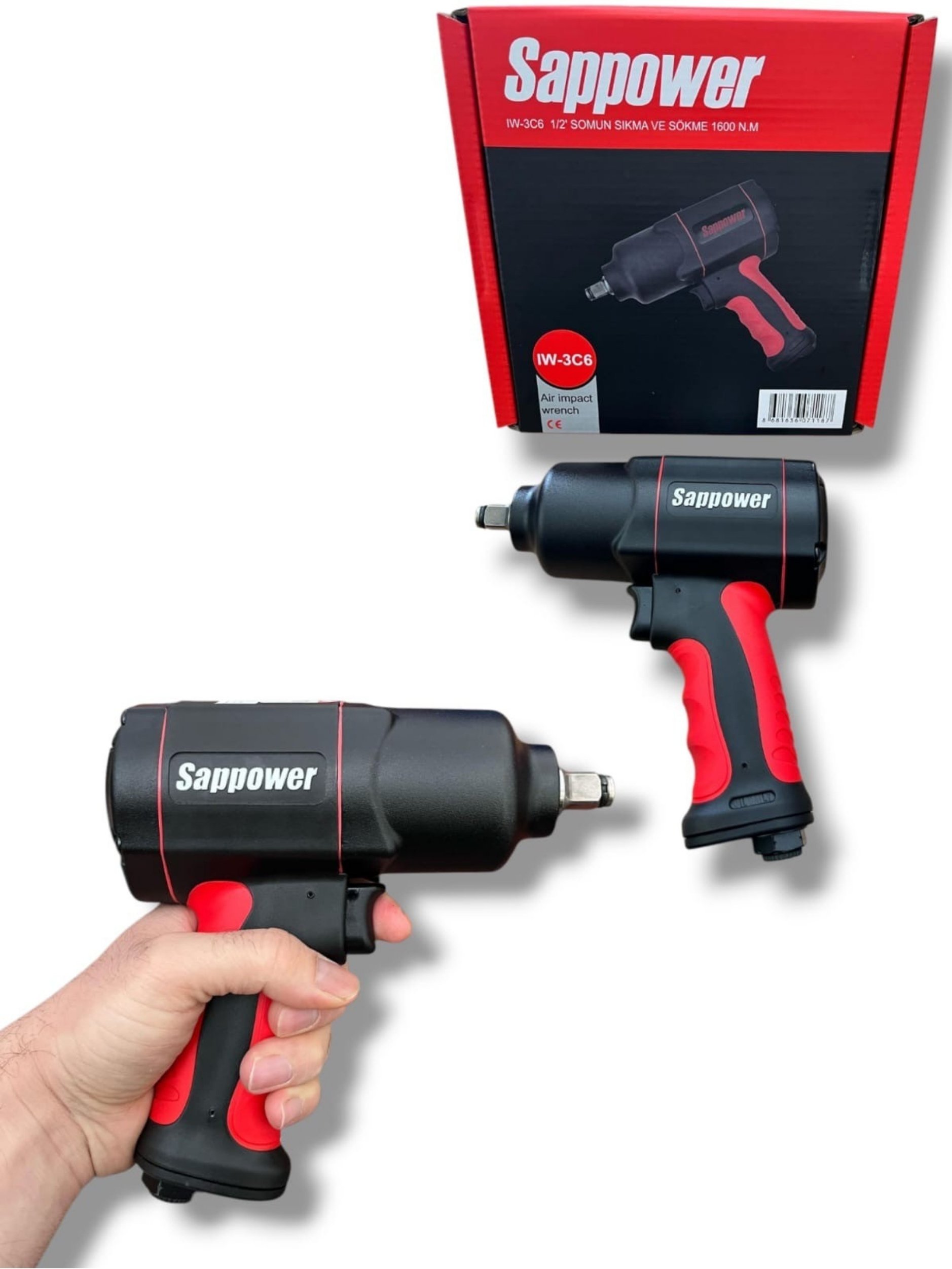 SAPPOWER IW-3C6 1/2" Havalı Somun Sıkma & Sökme Makinesi