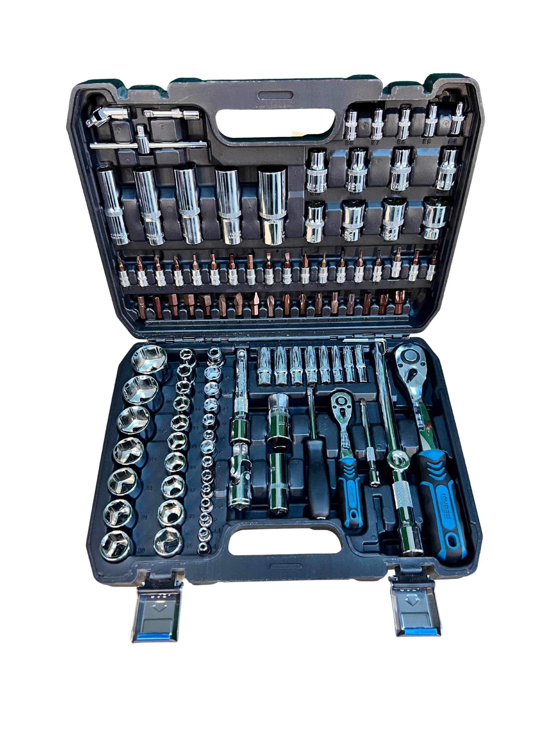 LAVORO 108 Parça 72 Dişli Eğik Cırcır Kolu Profesyonel Lokma Takım Çantası