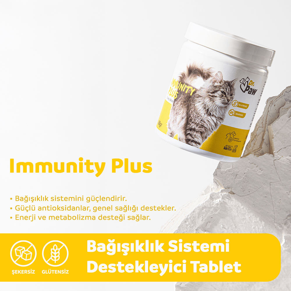 Immunity Plus: Kediler İçin Bağışıklık Sistemi Destekleyici Çiğnenebilir Tablet (90 gr)