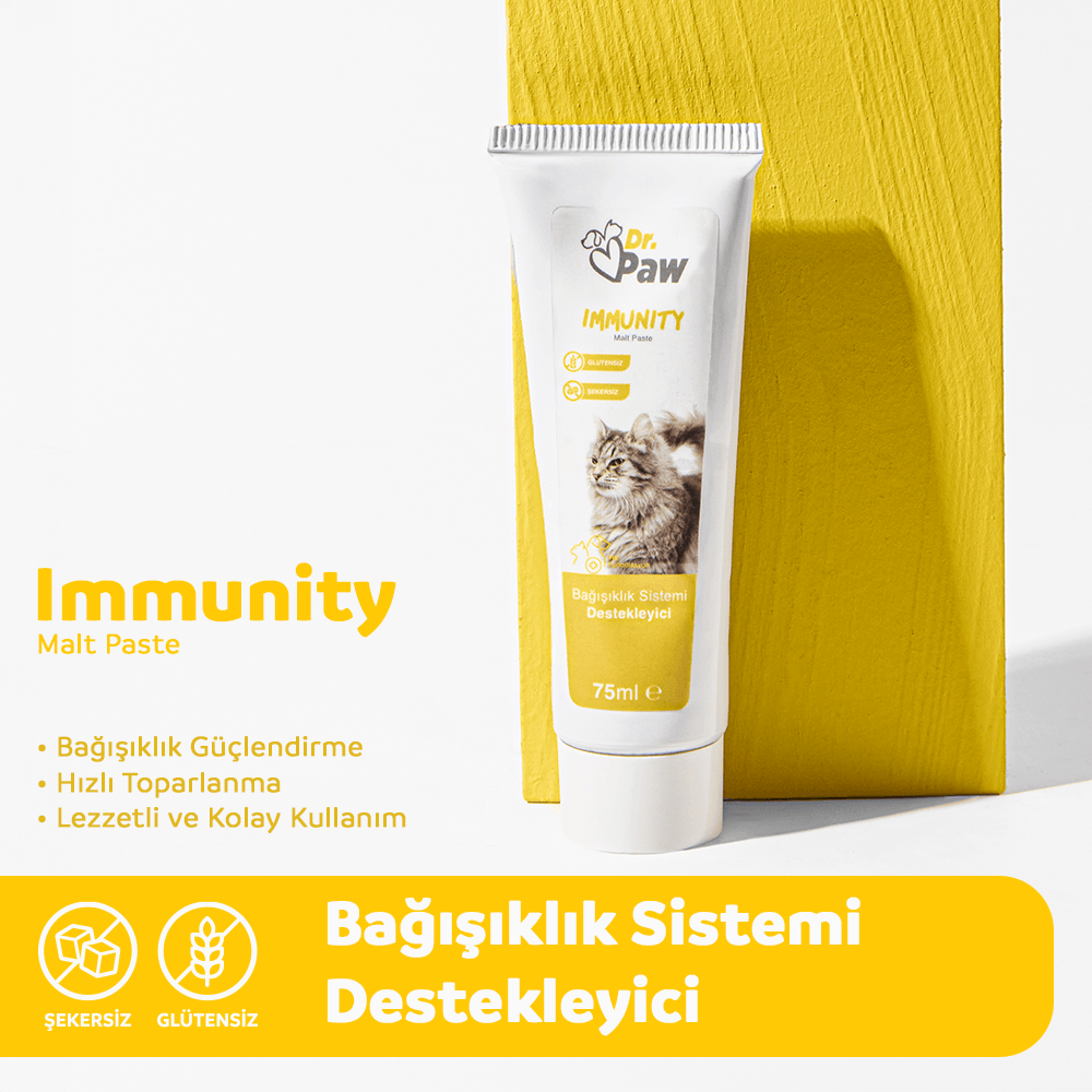 Immunity Malt Paste: Kediler İçin Glutensiz ve Şeker İlavesiz Bağışıklık Sistemi Destekleyici (100 gr)