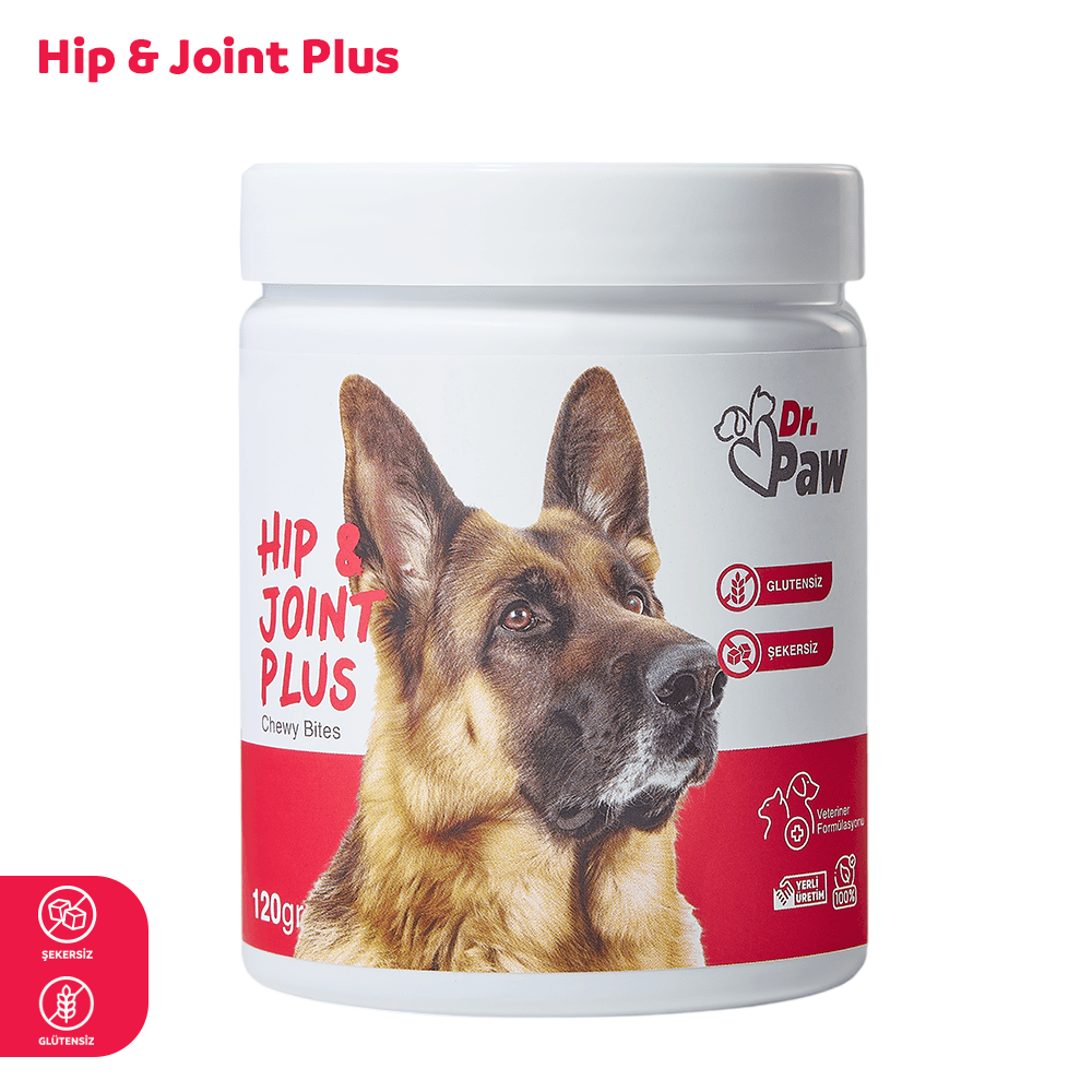 Hip & Joint Plus: Köpekler İçin Eklem ve Kas Sistemi Destekleyici Çiğnenebilir Tablet (120 gr)