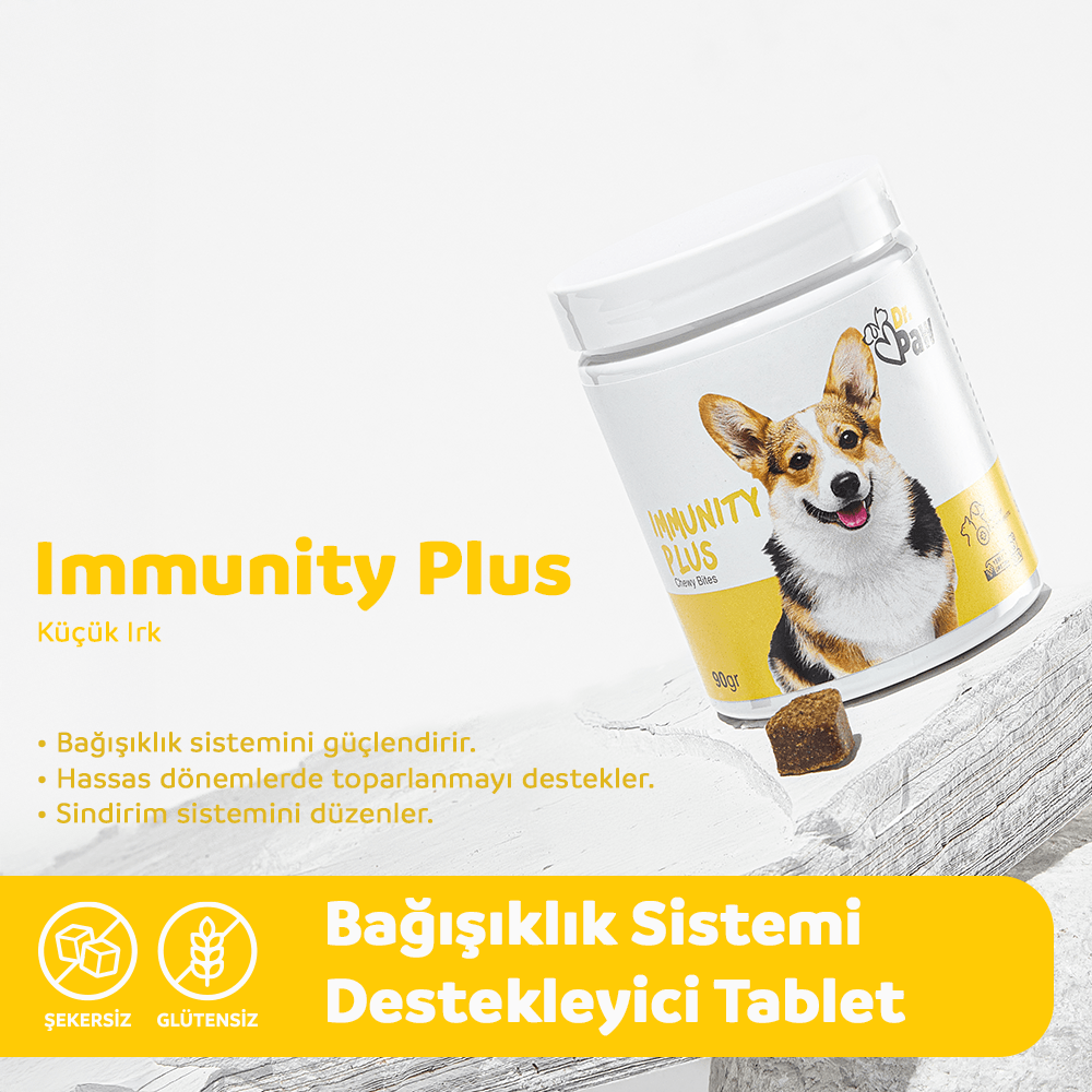 Immunity Plus: Bağışıklık Sistemi Destekleyici Çiğnenebilir Tablet (Küçük Irk)