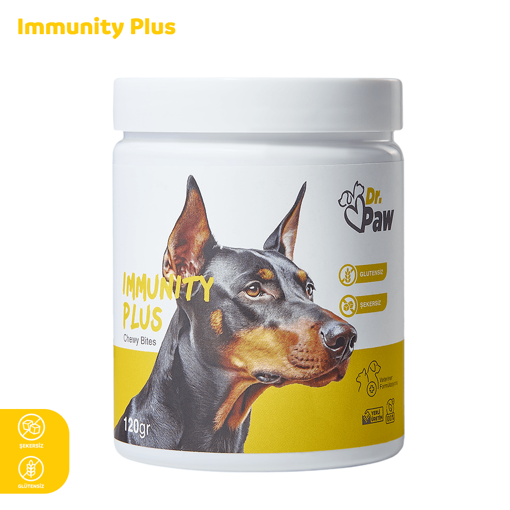 Immunity Plus: Köpekler İçin Glutensiz ve Şekersiz Bağışıklık Sistemi Destekleyici Çiğnenebilir Tablet (120gr)