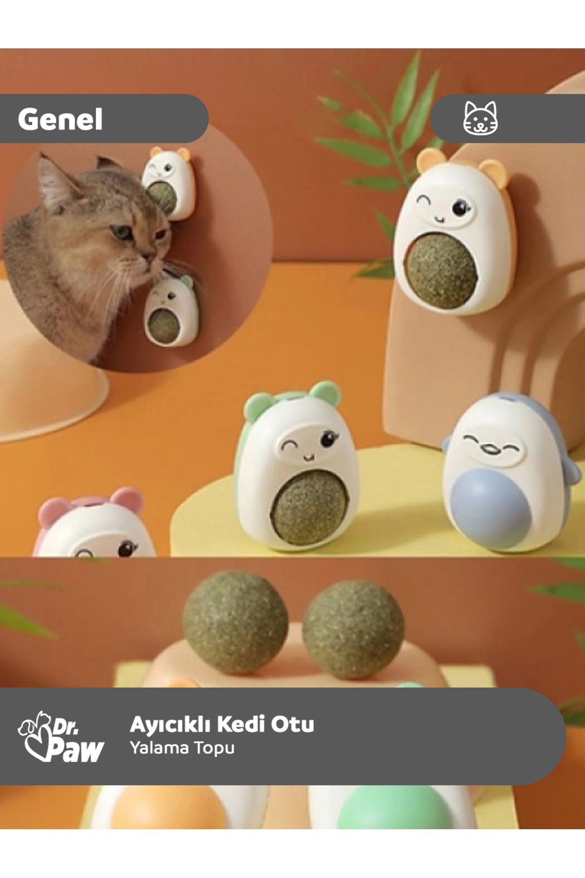 Ayıcıklı Kedi Otu Yalama Topu – Kediniz İçin Eğlenceli ve Ödüllendirici!