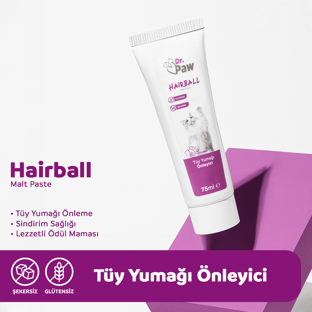 Hairball Malt Paste: Kediler İçin Glutensiz ve Şeker İlavesiz Tüy Yumağı Engelleyici (100 gr)