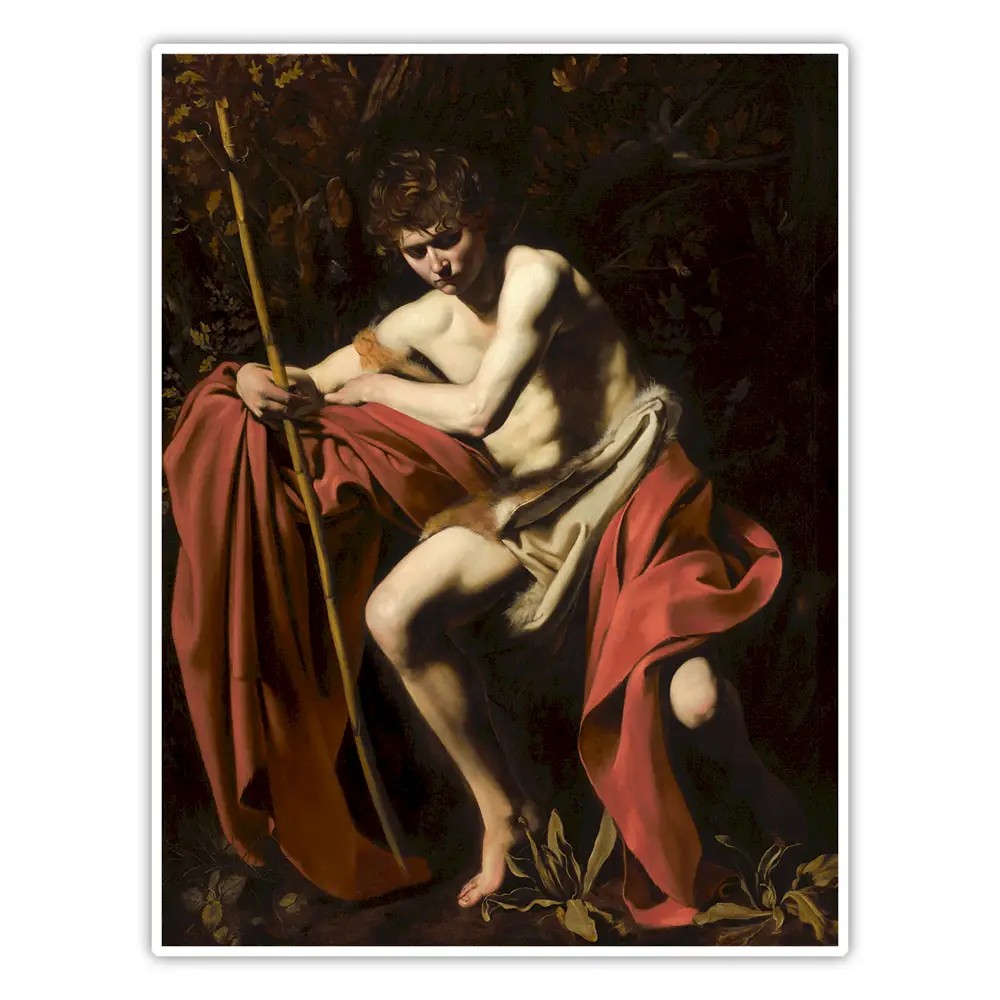 Çölde Vaftizci Yahya - Caravaggio Poster