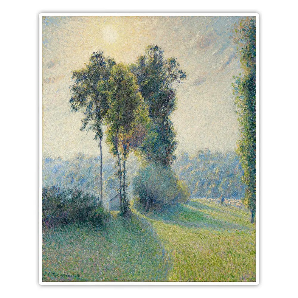 Gisors Yakınlarındaki Saint-Charles'da Manzara, Gün Batımı - Camille Pissarro Poster