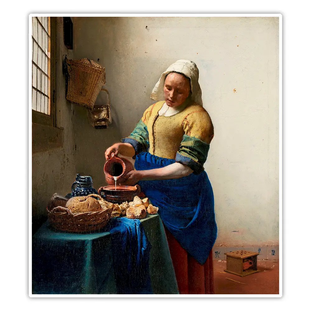 Süt Boşaltan Kadın - Johannes Vermeer Poster