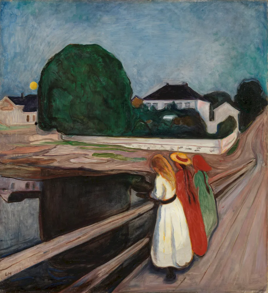 Köprüdeki Kızlar - Edvard Munch Poster