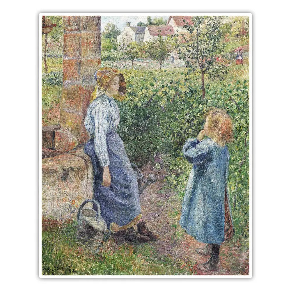 Kuyu Başında Kadın ve Çocuk - Camille Pissarro Poster