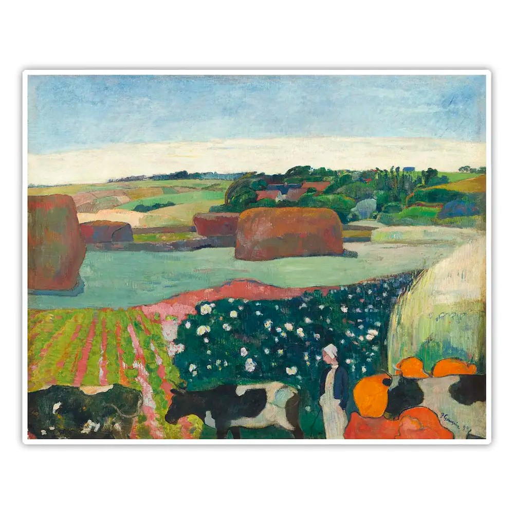 Bretanya'da Saman Yığınları - Paul Gauguin Poster