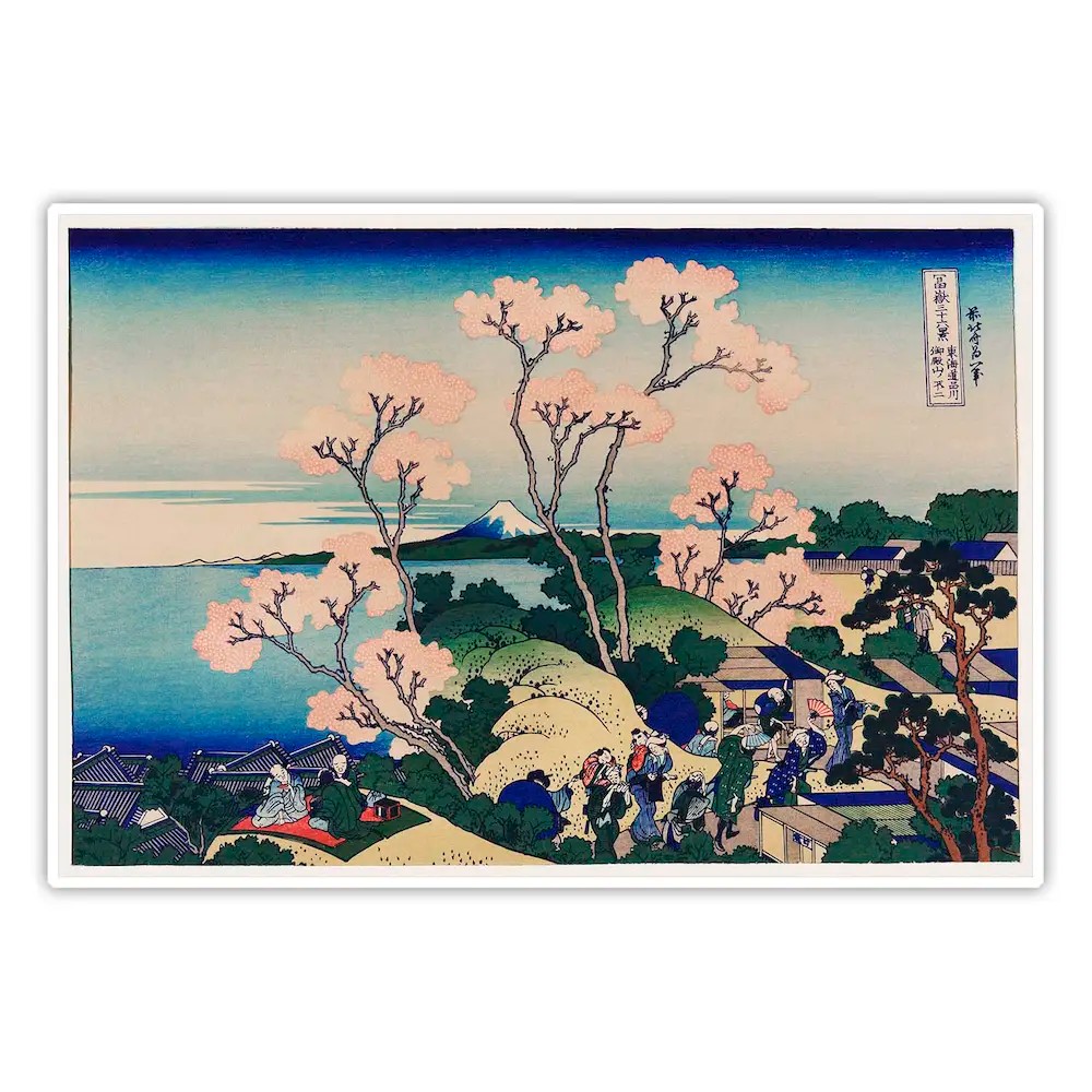 Tokaido Üzerinde Shinagawa, Goten-yama Tepesi - Katsushika Hokusai Poster