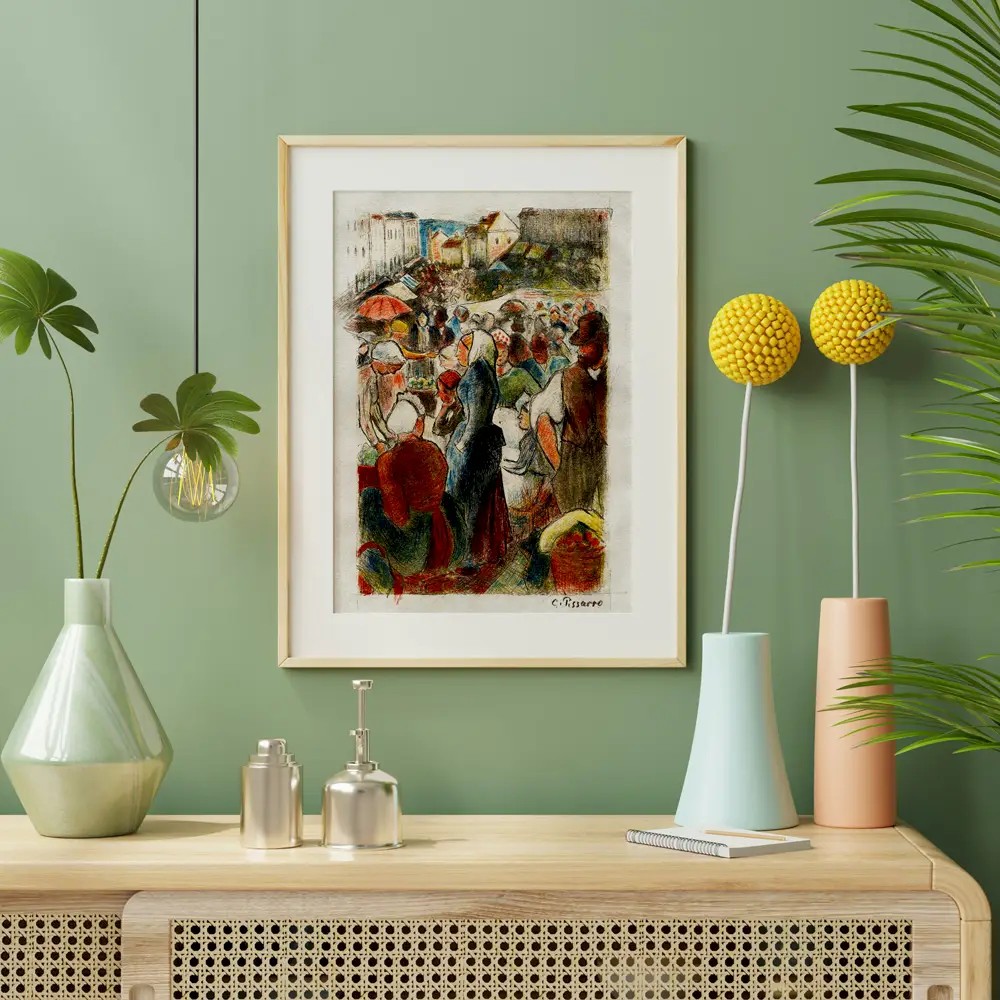 Gisors Pazarı - Camille Pissarro Poster