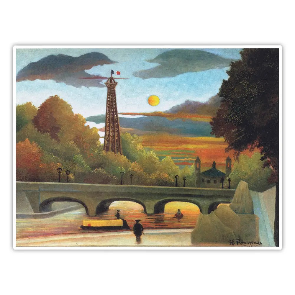 Gün Batımında Seine Nehri ve Eyfel Kulesi - Henri Rousseau Poster