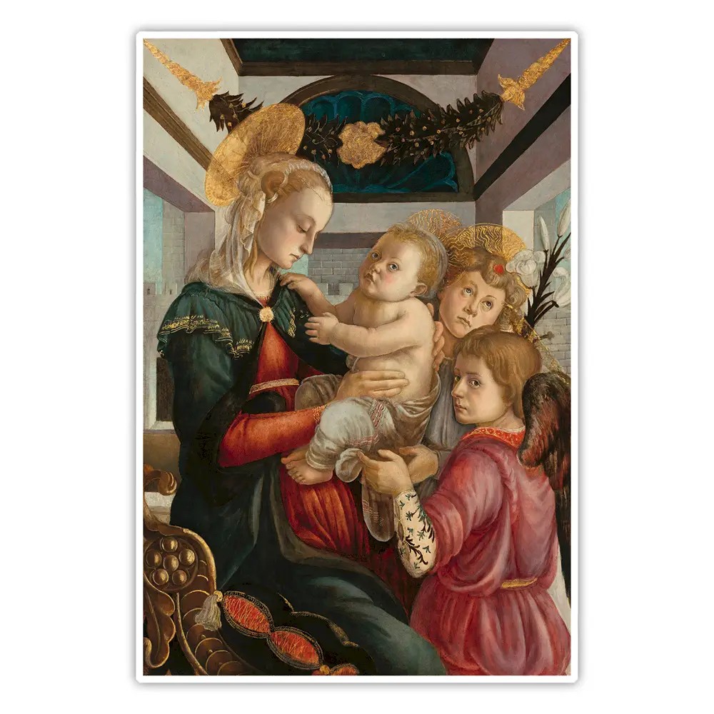 Meleklerle Meryem ve Çocuk İsa - Sandro Botticelli Posteri